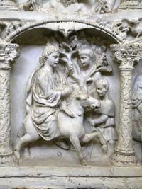 · Domingo de Ramos · Entrada Triunfal de Jesús el Cristo en Jerusalén · Altorrelieve del Sarcófago Paleocristiano de Junio Baso · Domingo de Ramos · Entrada Triunfal de Jesús el Cristo en Jerusalén · Altorrelieve del Sarcófago Paleocristiano de Junio Baso