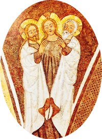 · Espíritu Santo · Fresco de la Santísima Trinidad, Iglesia de Santiago en Urschalling, Alta Baviera (Alemania) · s. XIV · Holy Spirit ·