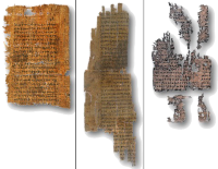 · Papiros griegos de Oxirrinco POxy 1, POxy 654 y POxy 655 · Contienen fragmentos del Evangelio según Tomás · Descubiertos en Oxirrinco, Bajo Egipto, entre 1897 y 1903 ·