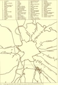 · Roma, las antiguas Vías Romanas y ubicación de las Catacumbas · · Roma, las antiguas Vías Romanas y ubicación de las Catacumbas ·