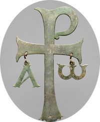 · Cruz Paleocristiana: Estaurograma ( ⳨ ), Cruz Monogramática o Tau-Rho · · s. IV-V d. JC. · Aquilea (Italia) · Kunsthistorisches Museum (Museo de Historia del Arte de Viena) · Cruz Paleocristiana: Estaurograma ( ⳨ ), Cruz Monogramática o Tau-Rho · · s. IV-V d. JC. · Aquilea (Italia) · Kunsthistorisches Museum (Museo de Historia del Arte de Viena)