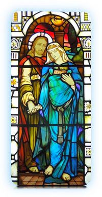 · Vidrieras, Iglesia Kilmore, Dervaig, Isla de Mull, Escocia ·