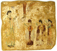 · Cristianismo Primitivo en China · Early Christianity in China · Pintura mural nestoriana de Kocho, Gaochang, desierto de Turfán · s. IX d. JC.